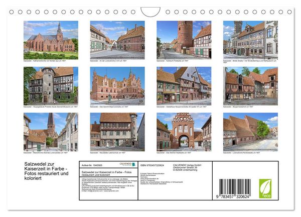 Produktbild: Salzwedel zur Kaiserzeit in Farbe - Fotos restauriert und koloriert (Wandkalender 2026 DIN A4 quer), CALVENDO Monatskalender