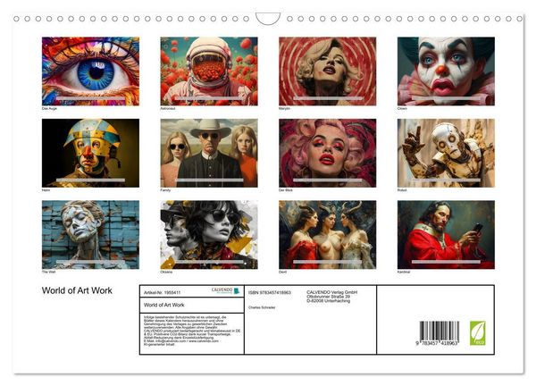 Produktbild: World of Art Work (Wandkalender 2026 DIN A3 quer), CALVENDO Monatskalender