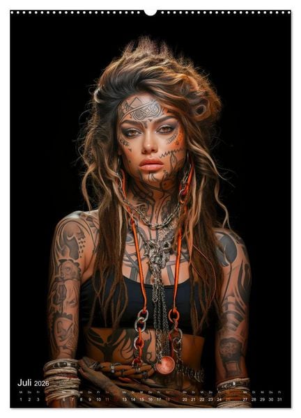 Produktbild: Tattoo Kunst auf der Haut (Wandkalender 2026 DIN A2 hoch), CALVENDO Monatskalender