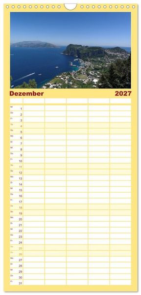 Produktbild: Familienplaner 2027 - Reisen ans Meer mit 5 Spalten (Wandkalender, 21 x 45 cm) CALVENDO