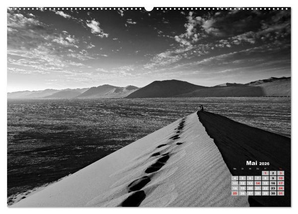 Produktbild: Namibia schwarzwei&szlig; (hochwertiger Premium Wandkalender 2026 DIN A2 quer), Kunstdruck in Hochglanz