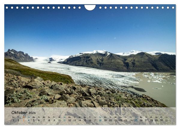 Produktbild: Island - In X Tagen um die Welt (Wandkalender 2026 DIN A4 quer), CALVENDO Monatskalender