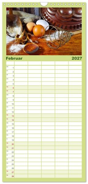 Produktbild: Familienplaner 2027 - Zeitreise auf dem K&uuml;chentisch mit 5 Spalten (Wandkalender, 21 x 45 cm) CALVENDO
