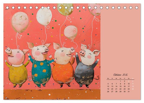 Produktbild: Wenn Tiere feiern (Tischkalender 2026 DIN A5 quer), CALVENDO Monatskalender