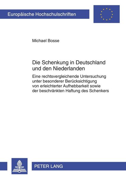 Produktbild: Die Schenkung in Deutschland und den Niederlanden
