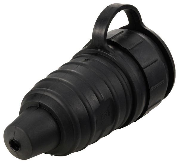 Produktbild: Sygonix SY-6618474 Schutzkontaktkupplung TPE 250 V/AC Schwarz IP44