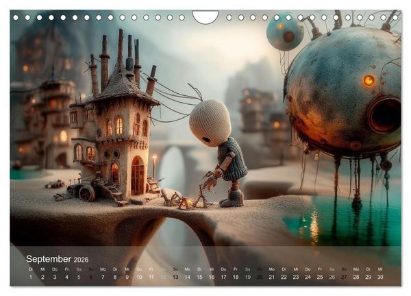 Produktbild: Die Melancholie der kleinen Roboter (Wandkalender 2026 DIN A4 quer), CALVENDO Monatskalender
