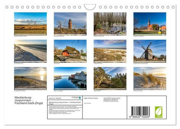 Produktbild: Mecklenburg-Vorpommern - Fischland-Dar&szlig;-Zingst (Wandkalender 2027 DIN A4 quer), CALVENDO Monatskalender