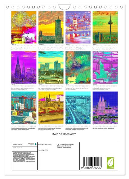 Produktbild: K&ouml;ln "in Hochform" (Wandkalender 2026 DIN A4 hoch), CALVENDO Monatskalender