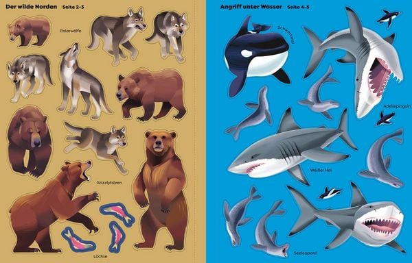 Produktbild: Die gro&szlig;e Sticker-Tierwelt: Gef&auml;hrliche Tiere