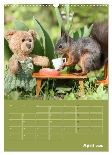 Produktbild: Eichh&ouml;rnchen - Abenteuer mit Freund Teddy (Wandkalender 2026 DIN A3 hoch), CALVENDO Monatskalender