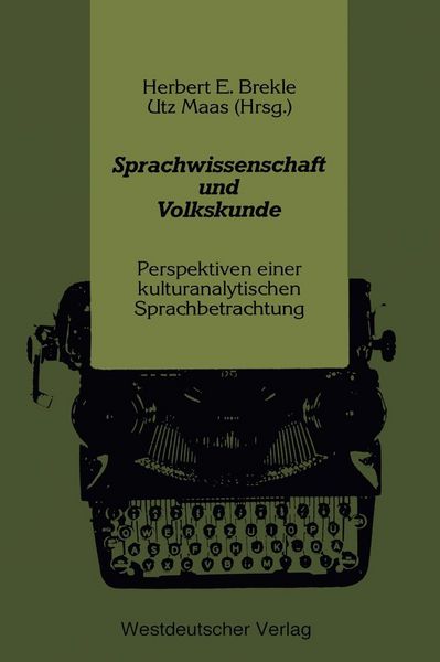 Produktbild: Sprachwissenschaft und Volkskunde