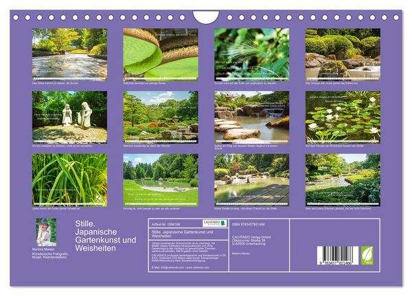 Produktbild: Stille. Japanische Gartenkunst und Weisheiten (Wandkalender 2026 DIN A4 quer), CALVENDO Monatskalender