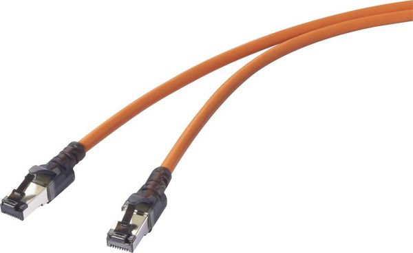 Produktbild: Renkforce RJ45 Patchkabel CAT 6a S/FTP 5.00 m Orange Port-Finder-Funktion, Halogenfrei, Flammwidrig 1 St.