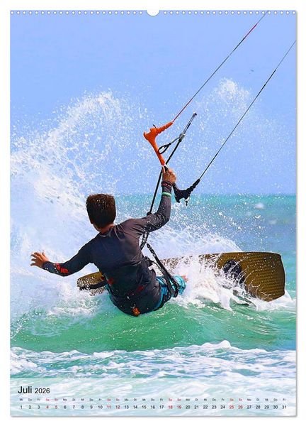 Produktbild: Kitesurfen - Fun pur (hochwertiger Premium Wandkalender 2026 DIN A2 hoch), Kunstdruck in Hochglanz