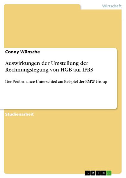 Produktbild: Auswirkungen der Umstellung der Rechnungslegung von HGB auf IFRS