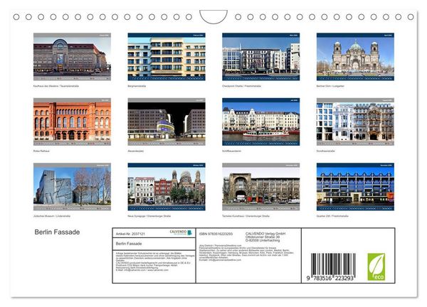 Produktbild: Berlin Fassade (Wandkalender 2026 DIN A4 quer), CALVENDO Monatskalender