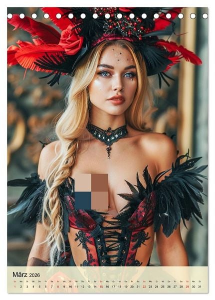 Produktbild: Burlesque. Verf&uuml;hrerische Frauen im Stil der 20er Jahre (Tischkalender 2026 DIN A5 hoch), CALVENDO Monatskalender