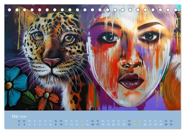 Produktbild: Mexikanische Graffitis (Tischkalender 2026 DIN A5 quer), CALVENDO Monatskalender