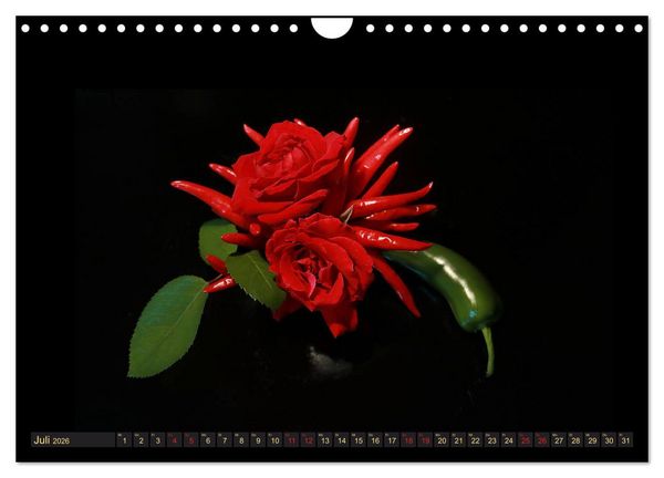 Produktbild: Scharfe Chili Fantasien - Creative Food Design (Wandkalender 2026 DIN A4 quer), CALVENDO Monatskalender