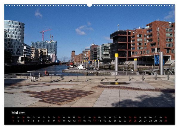 Produktbild: Hafencity Hamburg &ndash; die Perspektive (Wandkalender 2026 DIN A2 quer), CALVENDO Monatskalender