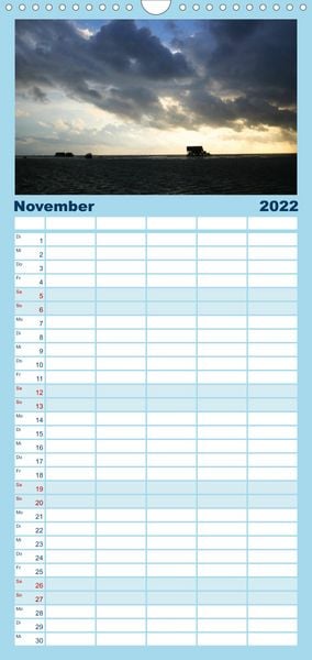 Produktbild: Familienplaner Nordsee - Lichtstimmungen an der K&uuml;ste (Wandkalender 2022 , 21 cm x 45 cm, hoch)