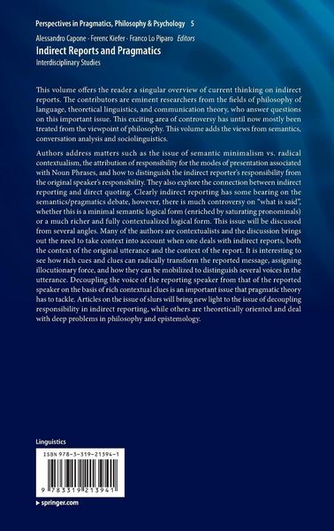 Produktbild: Indirect Reports and Pragmatics