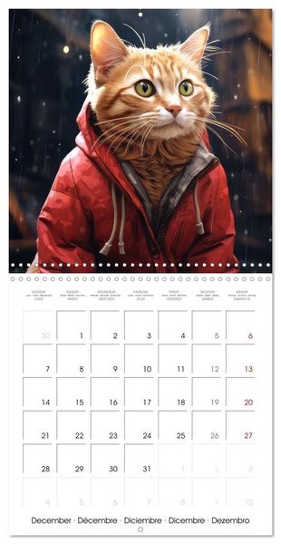 Produktbild: Les chats branch&eacute;s (Calendrier mural carr&eacute; 2026 30x30 cm) Calendrier double avec une page pour vos prises de notes