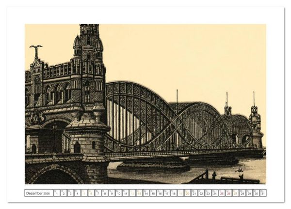Produktbild: Hamburg: Die Hafenstadt auf historischen Stichen (Wandkalender 2026 DIN A2 quer), CALVENDO Monatskalender
