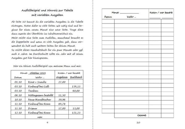 Produktbild: Haushaltsbuch zum Eintragen der Ausgaben