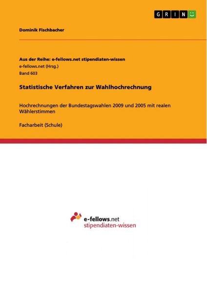 Produktbild: Statistische Verfahren zur Wahlhochrechnung