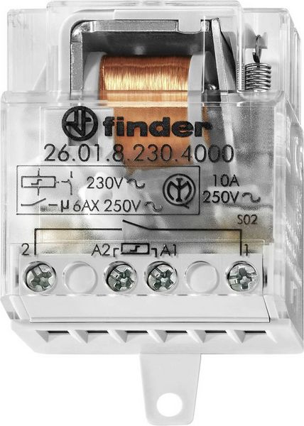 Finder Stromstoß-Schalter Unterputz 26.01.8.012.4000 1 Schließer 12 V/AC 10A 2500 VA 1St.