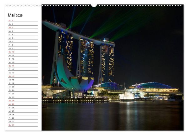 Produktbild: Singapur - Die Farben der Nacht (Wandkalender 2026 DIN A2 quer), CALVENDO Monatskalender