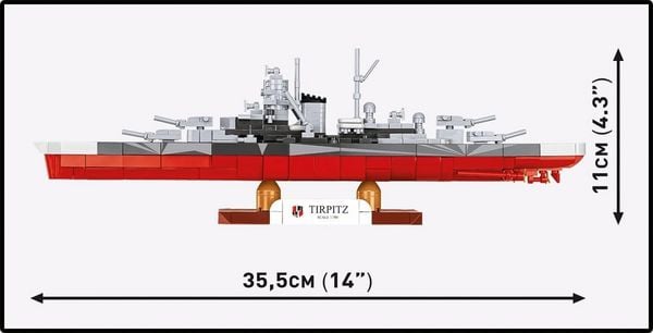 Produktbild: COBI Historical Collection 4853 - Battleship Tirpitz, WWII, Bausatz 1:700, 593 Klemmbausteine