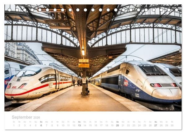 Produktbild: Bus, Bahn und Co. - Faszinierende Fahrzeuge (Tischkalender 2026 DIN A5 quer), CALVENDO Monatskalender
