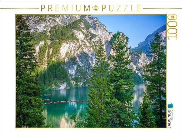 Produktbild: CALVENDO Puzzle Boote auf dem Pragser Wildsee | 1000 Teile Lege-Gr&ouml;&szlig;e 64x48cm Foto-Puzzle f&uuml;r gl&uuml;ckliche Stunden
