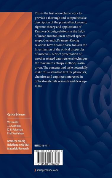 Produktbild: Kramers-Kronig Relations in Optical Materials Research