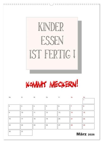 Produktbild: Spr&uuml;che f&uuml;r die K&uuml;che. Mit Jahresplaner (hochwertiger Premium Wandkalender 2026 DIN A2 hoch), Kunstdruck in Hochglanz