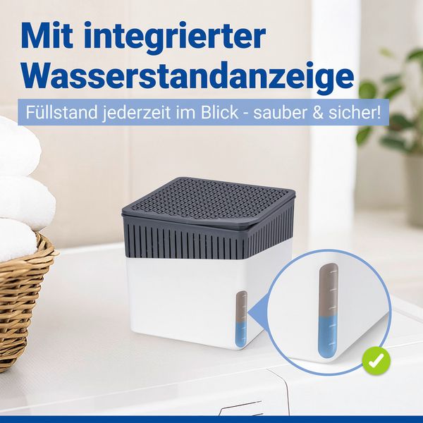 Produktbild: Raumentfeuchter Mod. Cube Wei&szlig; 500 g, 2er Set, beugt Schimmel und Ger&uuml;chen vor