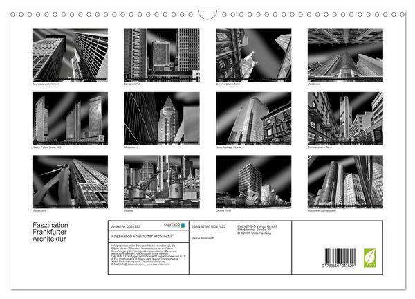Produktbild: Faszination Frankfurter Architektur (Wandkalender 2026 DIN A3 quer), CALVENDO Monatskalender