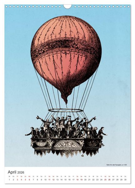 Produktbild: Ballonfahren Kalender (Wandkalender 2026 DIN A3 hoch), CALVENDO Monatskalender