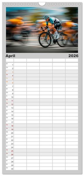 Produktbild: Familienplaner 2026 - Radsport &ndash; Vom Training zum Triumph mit 5 Spalten (Wandkalender, 21 x 45 cm) CALVENDO