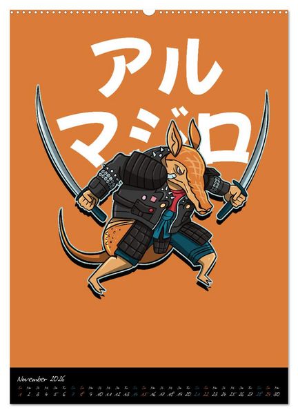 Produktbild: Gef&auml;hrliche Tier Samurai (hochwertiger Premium Wandkalender 2026 DIN A2 hoch), Kunstdruck in Hochglanz