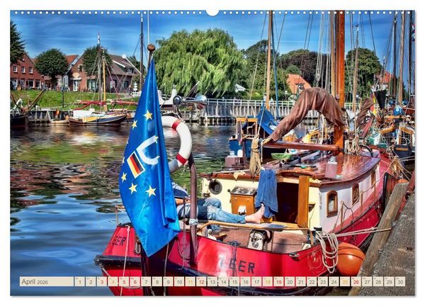 Produktbild: Ostfriesland - der alte Hafen Carolinensiel (hochwertiger Premium Wandkalender 2026 DIN A2 quer), Kunstdruck in Hochglanz