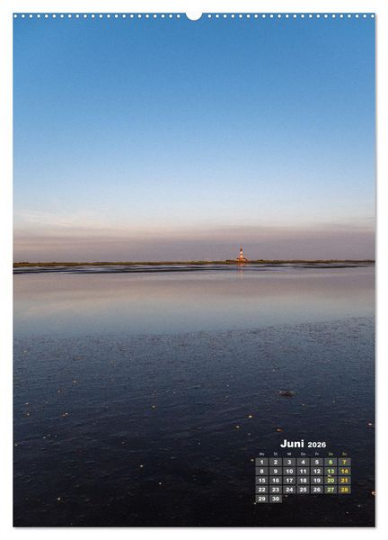 Produktbild: Westerhever - Wattwanderung in den Sonnenuntergang (Wandkalender 2026 DIN A2 hoch), CALVENDO Monatskalender