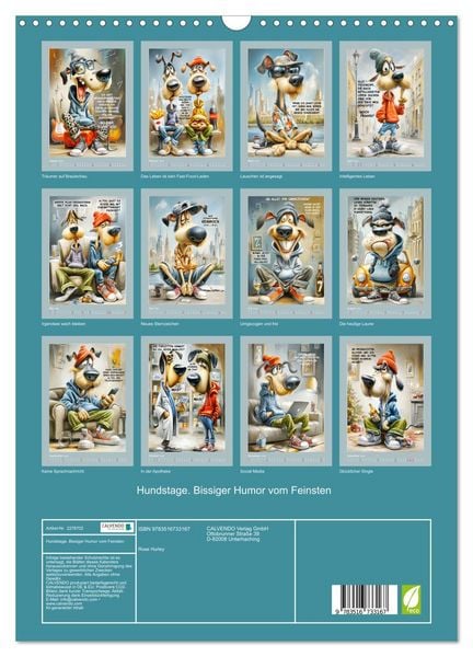 Produktbild: Hundstage. Bissiger Humor vom Feinsten (Wandkalender 2026 DIN A3 hoch), CALVENDO Monatskalender