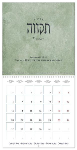 Produktbild: The Radiance of Hebrew Letters of Spirit and Light (Wall Calendar 2027 12 &times; 12 Inch) CALVENDO 12 Month Wall Calendar
