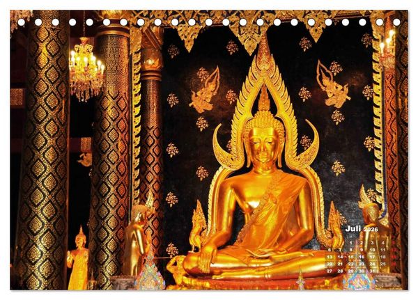 Produktbild: Thailands Buddhas (Tischkalender 2026 DIN A5 quer), CALVENDO Monatskalender