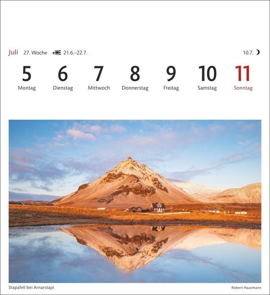 Produktbild: Island Sehnsuchtskalender 2027 - Wochenkalender mit 53 Postkarten