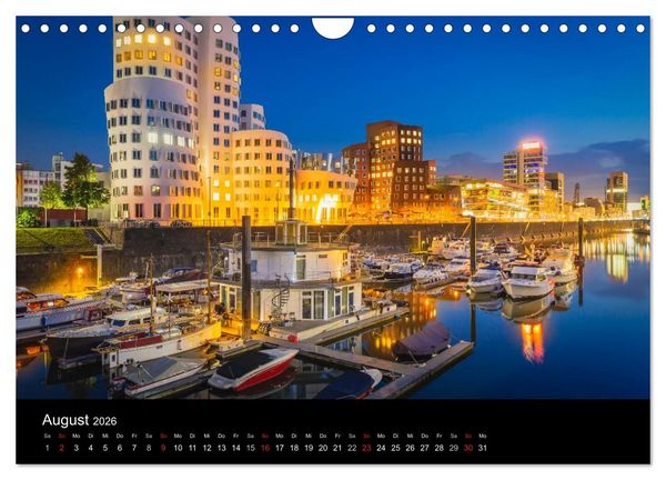 Produktbild: D&uuml;sseldorf bei Nacht (Wandkalender 2026 DIN A4 quer), CALVENDO Monatskalender